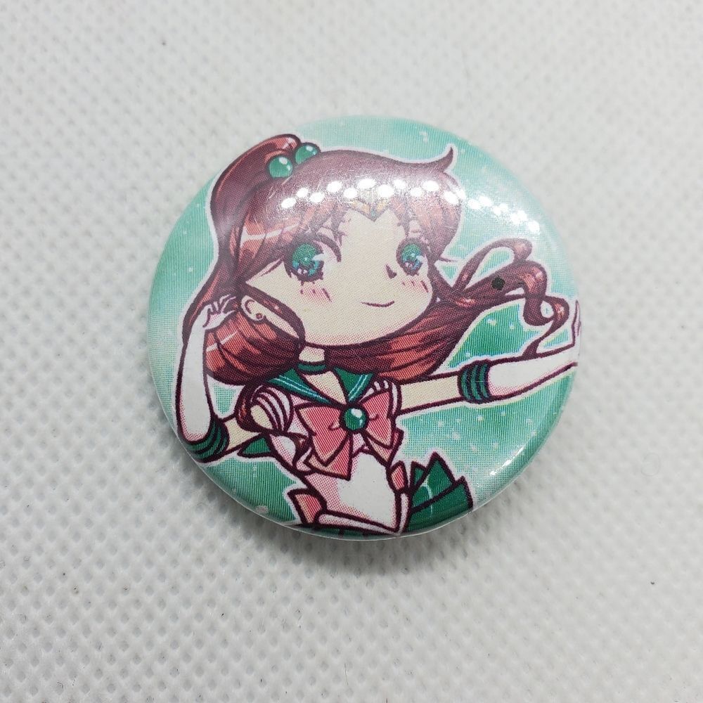 Sailor Moon Sailor Jupiter Button Pin - Picture 3 of 4